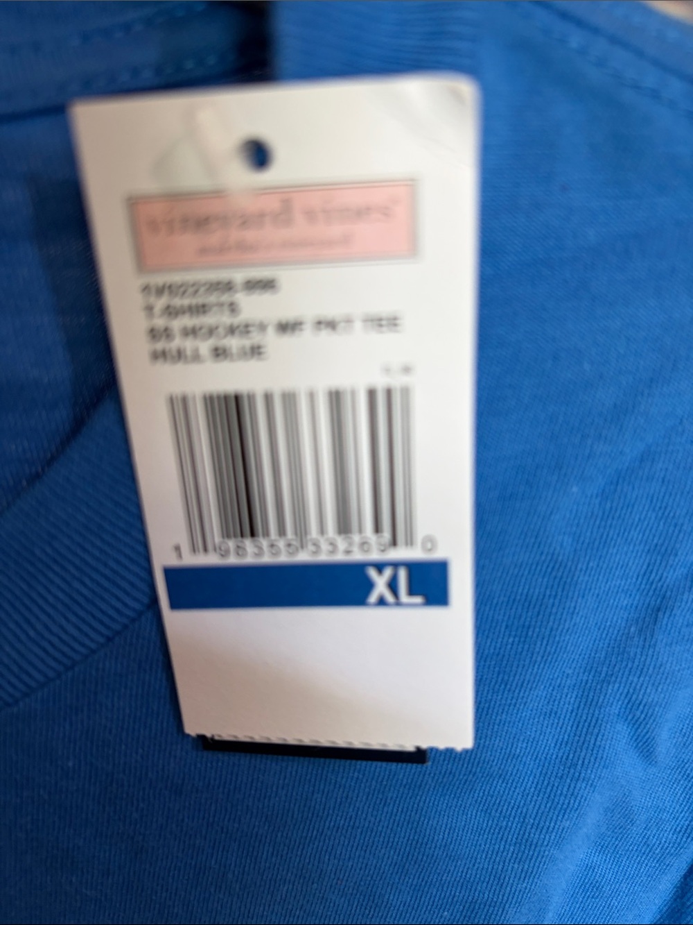 Final sale- nwt XL-Vineyard Vines hockey-Bright Blue Short Sleeve Pocket Tee - Picture 6 of 6